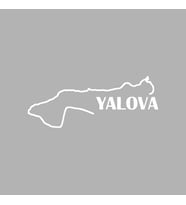 Yalova Harita Araba Sticker siyah 18x7 CM (Beyaz)