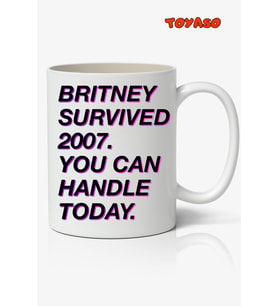 Britney Survived 2007 Temalı Beyaz Kupa Bardak Sevgiliye Arkadaşa Hediye