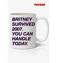 Britney Survived 2007 Temalı Beyaz Kupa Bardak Sevgiliye Arkadaşa Hediye