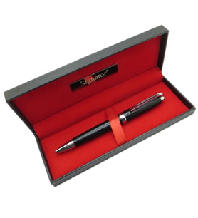 Signator® T541 Mat Siyah Krom Desenli Tükenmez Kalem  İsme Özel Kalem  Hediyelik Kalem (Karışık)