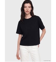 LCW Comfort Siyah Oversize Soft Touch Kadın Tişört