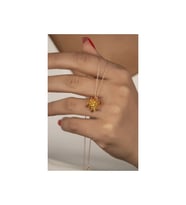 925 Ayar Gümüş Turuncu Lotus Çiçeği Kolye
