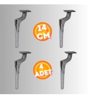 14 CM METAL ZİRVE AYAK KOLTUK AYAĞI MOBİLYA AYAĞI ÜNİTE AYAĞI KONSOL AYAĞI PUF BERJER AYAĞI ( 4 ADET (Krom)