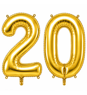 20 Rakam Folyo Balon Altın Rengi (76 cm)