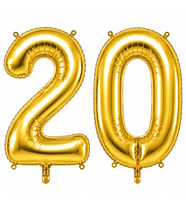 20 Rakam Folyo Balon Altın Rengi (76 cm)