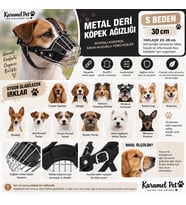 Orta Irk Metal Deri Köpek Ağızlığı 28 cm Siyah
