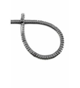 Hematit Doğal Taş Parlak Füme Çift Delik 4x2mm Dizi [AA]