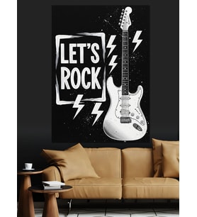 Elektro Gitar Ve Rock Müzik Dekoratif Kanvas - Mdf Ahşap Tablo