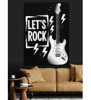 Elektro Gitar Ve Rock Müzik Dekoratif Kanvas - Mdf Ahşap Tablo