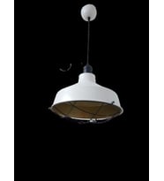 Retro Metal Dekoratif Beyaz İçi Gold Siyah Duylu  Kafesli Tekli Sarkıt Avize Çap:30 cm