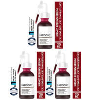 NEDOX 3 Adet Cilt Yenileyici Cilt Tonu Eşitleyici Kırmızı Peeling Serum Aha %30 Bha %2 Ph % 3.5 Serum 30 ml