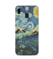 Samsung Galaxy A20/A30 Uyumlu Sanatsal Vintage Desenli Şeffaf Telefon Kılıfı