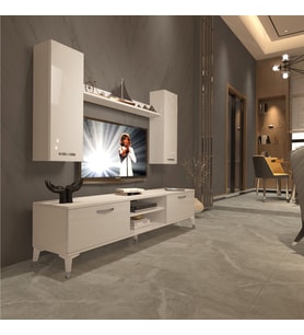 Decoraktiv Eko 7 Mdf Dvd Silver Tv Ünitesi Tv Sehpası (Beyaz)