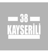 38 Kayserli Araba Sticker siyah 16x9 CM (Beyaz)