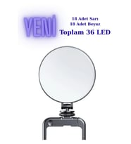 360° Dönebilen, Renkli LED Dolgu Işığı, Telefon Klipsli, Kompakt ve Taşınabilir