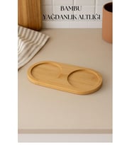 Bambu Yağdanlık Altlığı Çift Yuvalı 9x19 Cm