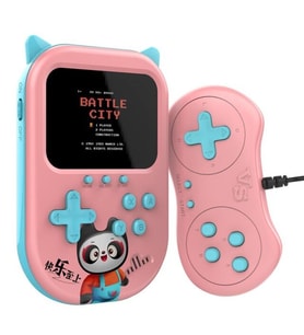 QASUL 3.5 Inç Ekran 2 Oyuncu Taşınabilir Retro Nostaljik Gameboy & Gamebox Oyun Konsolu 500 oyunlu A11 (Pembe)
