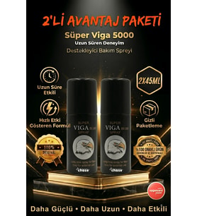 %100 Orijinal 50000 Gecktirici Sprey 2'li Set Erkeklere Özel Gizli Paketleme Avantaj Paketi