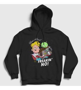 Presmono Unisex Siyah Freakin No Gary Final Space Kapüşonlu Sweatshirt 435033tt
