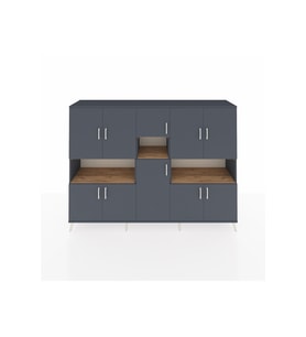 Hyperion Dolap 14 Raflı 10 Kapaklı 220x44x163 Antrasit-Antrasit/Çam