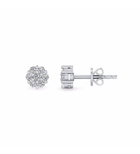 0,12 Karat Pırlantalı Küpe (Altın-Beyaz)