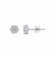 0,12 Karat Pırlantalı Küpe (Altın-Beyaz)