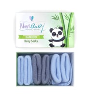 Novibaby 3'lü Bambu Yenidoğan Bebek Çorap I Blue Stone I 0-6 ay (Karışık)