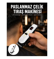 Mey İthalat® 2025 Model Şarjlı Dijital Saç Sakal Tıraş Makinesi Islak Kuru Kullanıma Uygun Yeni Nesi