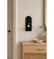 Modern Kemerli Dekoratif Mini Duvar Rafı 11x25,5 cm, Antre Hol Koridor Oda Banyo Şık Raf Süsü