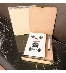 Uçak Mühendisi Ahşap Kutulu Defter Kalem Set