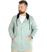 Mode XL Erkek Hırka Kapson Fermuarlı Steel Interlock 21600 Su Yeşili