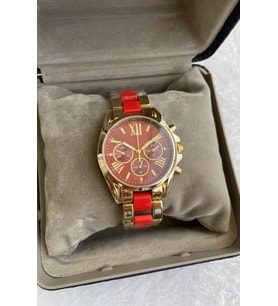 Yeni Sezon Yeni Stil M Kors Model Altın Kırmızı Renk Kadın Kol Saati