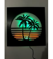Gün Batımı Led Işıklı Tablo