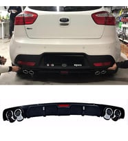 Kia Rio Siyah Difüzör 4 Krom Egzoz Görünümlü Difizör Arka Ek Body Kit 2012 - 2017