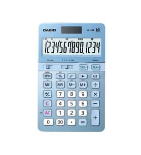 Casio JS-40B-BU Mavi Profesyonel 14 Hane Masa Üstü Hesap Makinesi