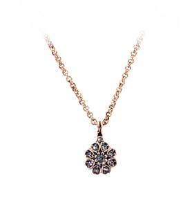 Aşina Gümüş - Papatya Elmas Montur Kolye Swarovski Taşlı Sevgiliye Hediye