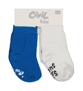 Civil Baby Monster Kaydırmaz 2'li 6- Bebek Erkek Çorap Set - Standart 6 Ay