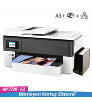HP Officejet Pro 7720 Çok Fonksiyonlu A3 Yazıcı + Bitmeyen Kartuş Sistemli + ANAKART YAZILIMLI