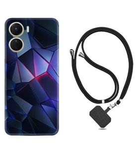 Vivo Y16 Kılıf Resimli Boyun Askılı İpli Desenli Silikon Series Üçgenler 2 1872