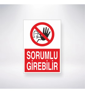 Sorumlu Girebilir 21x35 Arkası Yapışkanlı Levha