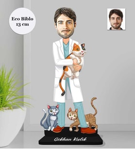 Kişiye Özel  Veteriner Erkek Ahşap Eco Biblo -1