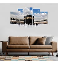 Büyük Kabe Resimli 5 Parçalı Mdf Tablo Seti