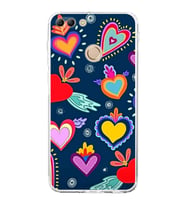 PrintiFy Huawei Y9 2018 ile Uyumlu Retro Color 3  Kamera Korumalı Şeffaf  Kılıf