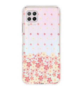 Huawei P40 Lite Uyumlu Çiçek Desenli Şeffaf Telefon Kılıfı