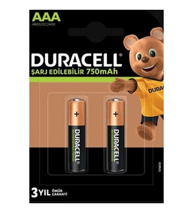 Duracell Şarjlı Pil Aaa Ince 750MAH Ni-Mh (2 Adet) Duracell