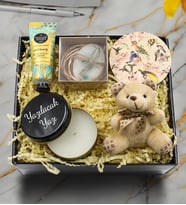Kişiye Özel Metal Mum & Peluş Ayıcık & El Kremi & Bardak Altlığı & Sabun Hediye Seti