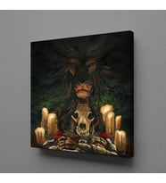 KURU KAFA ASLAN KANVAS TABLO 170x170cm