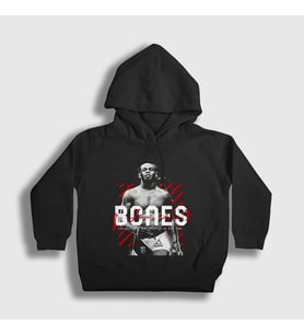 Presmono Unisex Çocuk Siyah Bones Jon Jones Mma Ufc Kapüşonlu Sweatshirt 426937tt