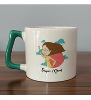 Süper Mom Pelerin Baskılı Yeşil Kulplu D Kupa