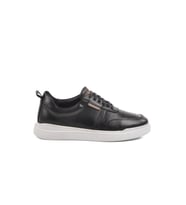 Ayakmod Siyah Beyaz Hakiki Deri Erkek Sneaker Premium 412 M (Siyah - Beyaz)
